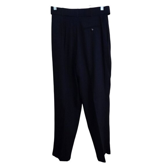 Casual Corner NWT Linen Blend Belted Cuffed Pleated Navy Dress Pants Size 8 - Picture 2 of 5